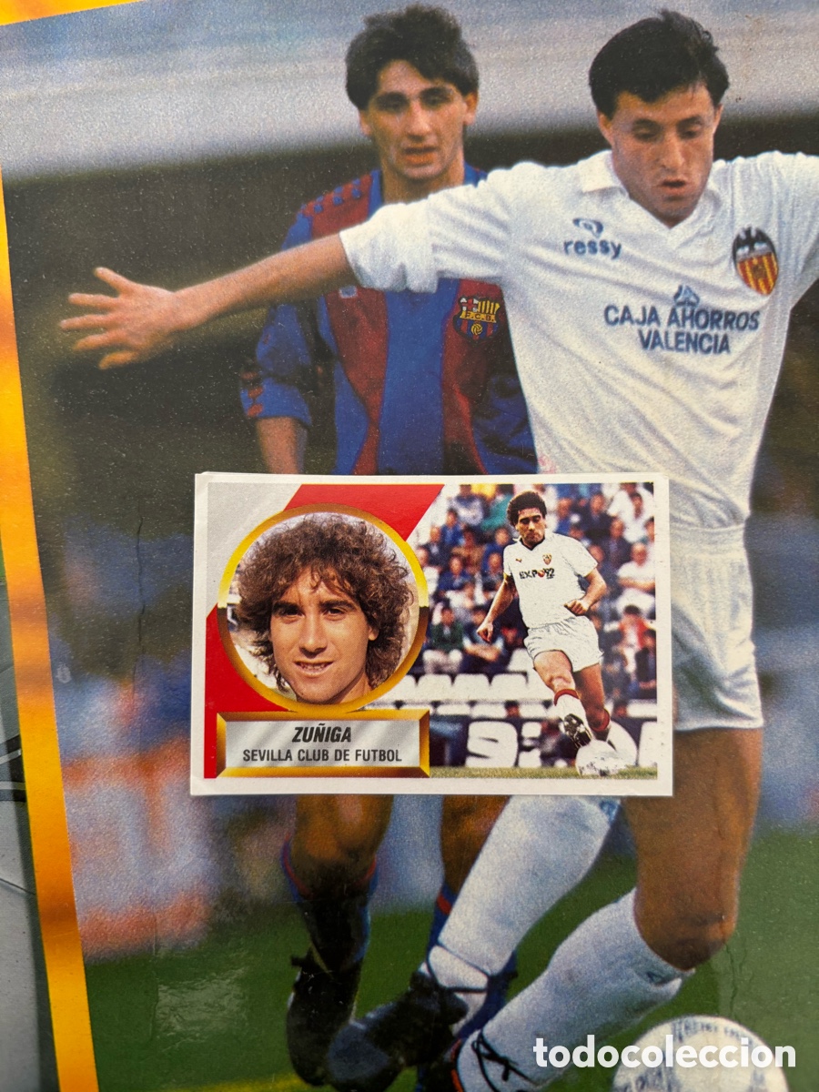 Cromos de F&uacute;tbol: ZU&Ntilde;IGA FICHAJE 15 SEVILLA LIGA ESTE 88 89 RECORTADO 1988 1989