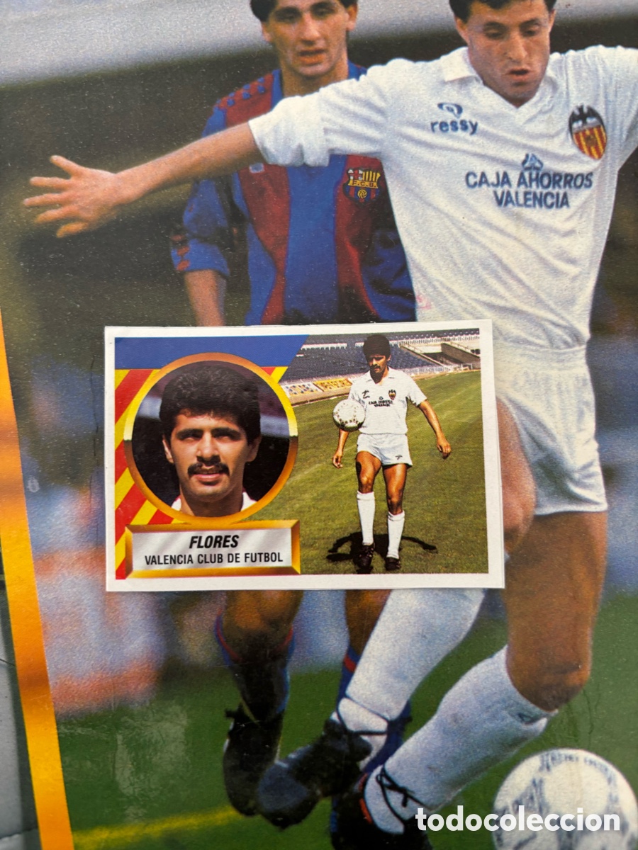 Cromos de F&uacute;tbol: FLORES FICHAJE 8 VALENCIA LIGA ESTE 88 89 RECORTADO 1988 1989