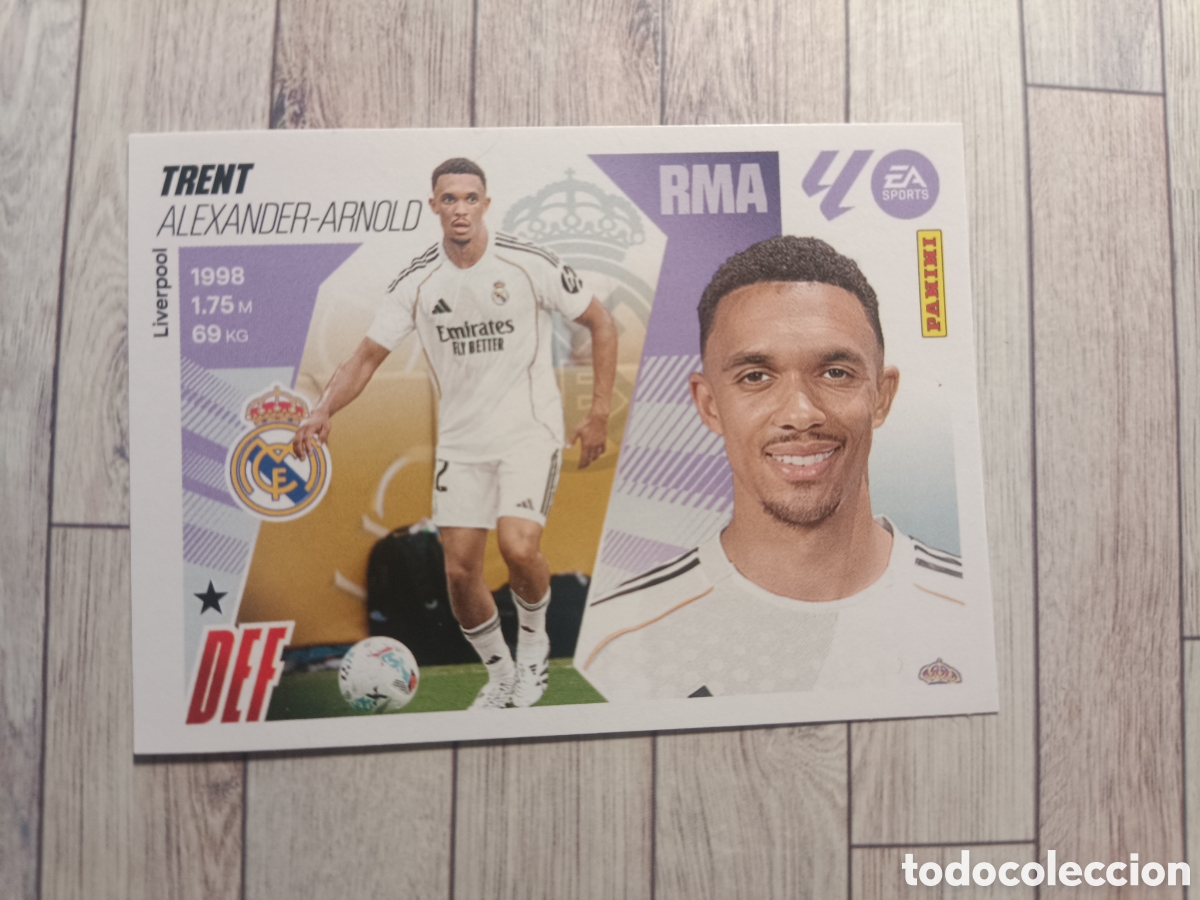 Cromos de F&uacute;tbol: 9 TRENT FICHAJE 9 ULTIMOS FICHAJES REAL MADRID LIGA ESTE 2025 2026 PANINI 25 26 SIN PEGADO