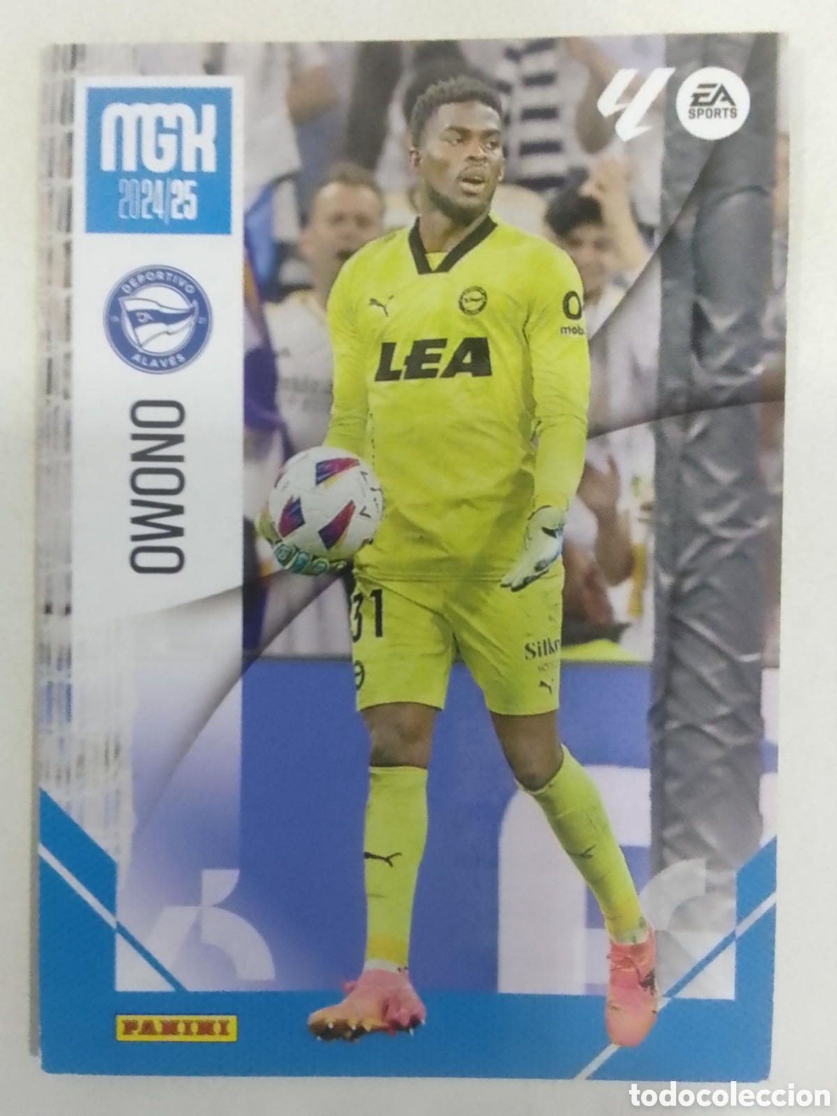 Cromos de F&uacute;tbol: Megacracks 2024-25 n&deg; 21 Owono &bull; Real Sociedad.