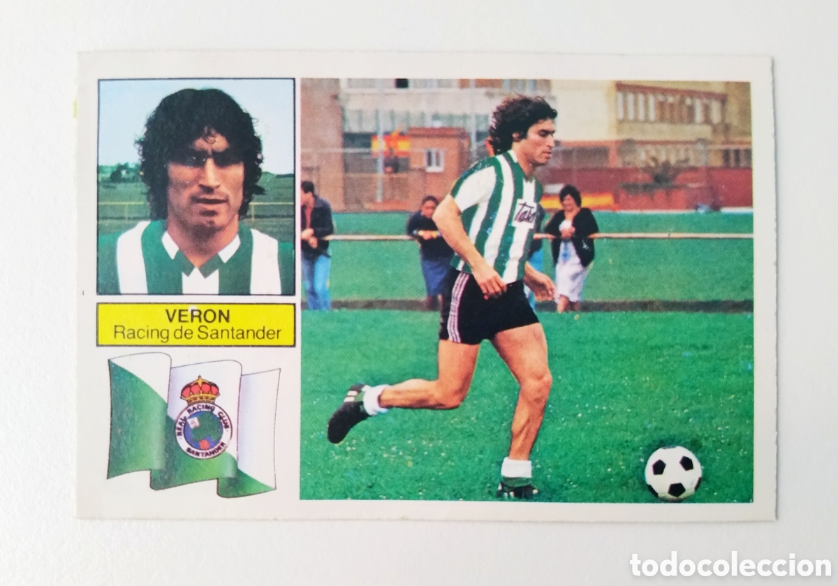 Cromos de F&uacute;tbol: Veron, Racing de Santander versi&oacute;n camiseta rayas 82 83 ediciones este
