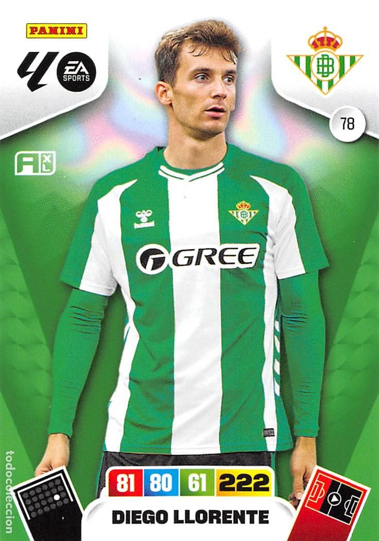 Cromos de F&uacute;tbol: PANINI ADRENALYN 25/26 2025/2026 #78 DIEGO LLORENTE (REAL BETIS)