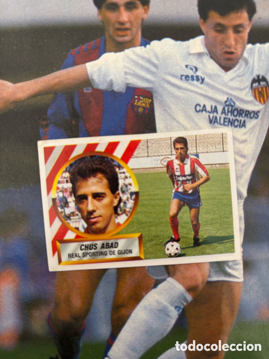 Cromos de F&uacute;tbol: CHUS ABAD COLOCA SPORTING DE GIJ&Oacute;N LIGA ESTE 88 89 RECORTADO 1988 1989 MUY BUENO