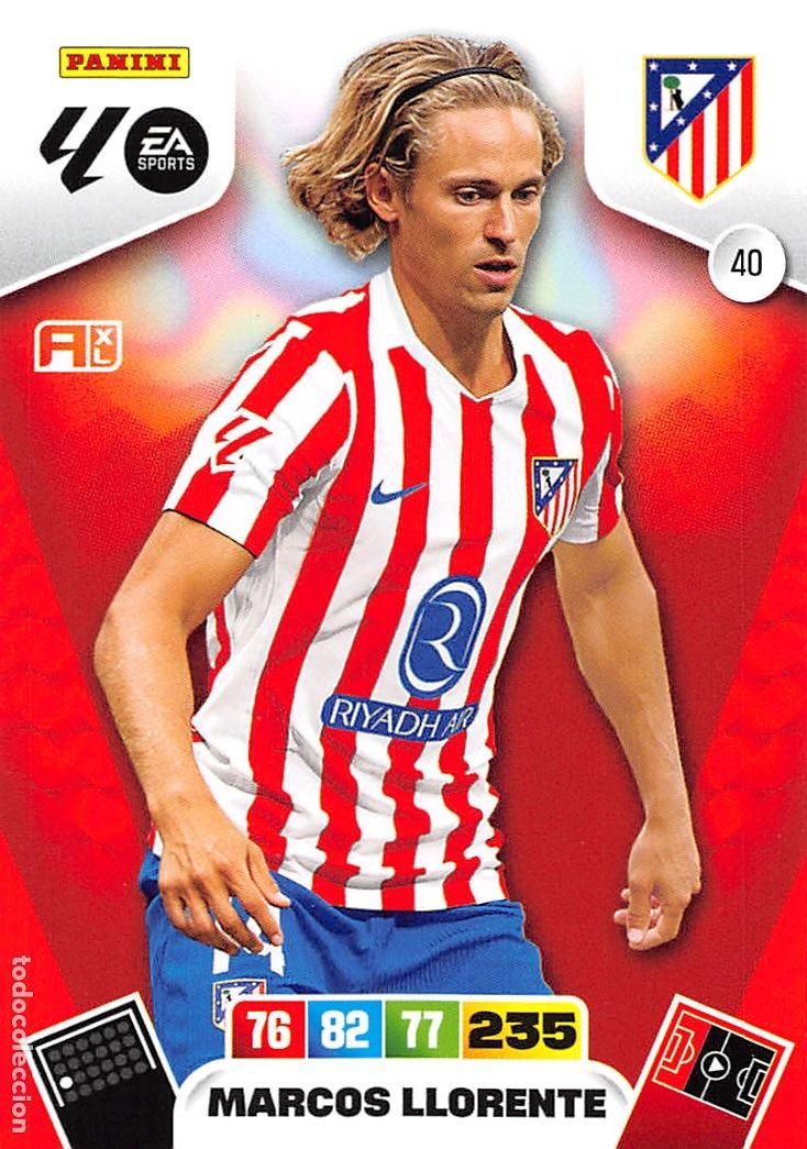Cromos de F&uacute;tbol: PANINI ADRENALYN 25/26 2025/2026 #40 MARCOS LLORENTE (ATLETICO MADRID)