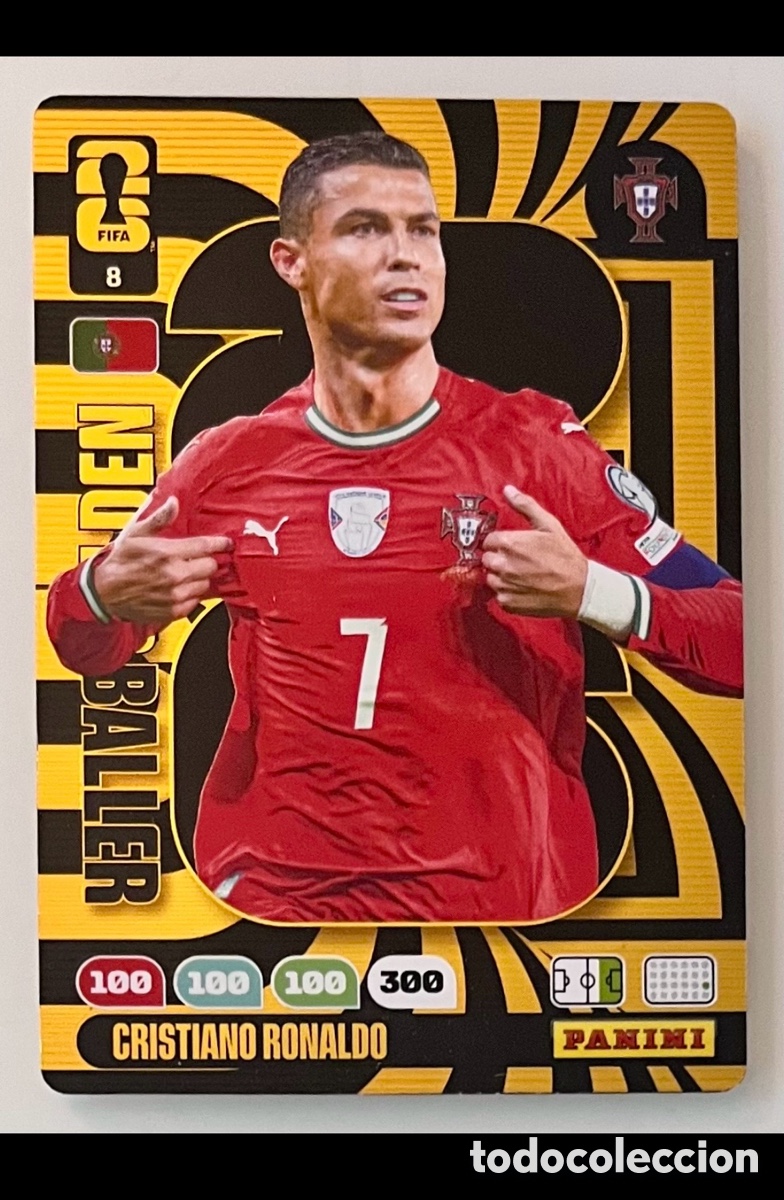 Cromos de F&uacute;tbol: 8 CRISTIANO RONALDO GOLDEN BALLER MUNDIAL FIFA 26