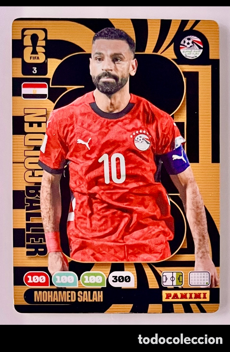 Cromos de F&uacute;tbol: 3 SALAH GOLDEN BALLER MUNDIAL FIFA 2026