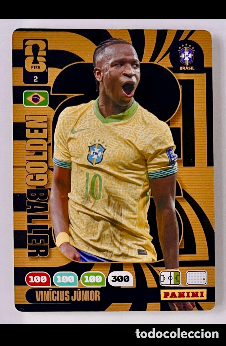 Cromos de F&uacute;tbol: 2 VINICIUS JR. GOLDEN BALLER MUNDIAL FIFA 2026