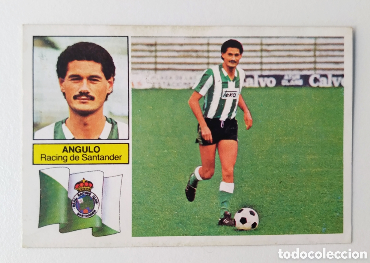 Cromos de F&uacute;tbol: &Aacute;ngulo,Racing de Santander versi&oacute;n rayas 82/83
