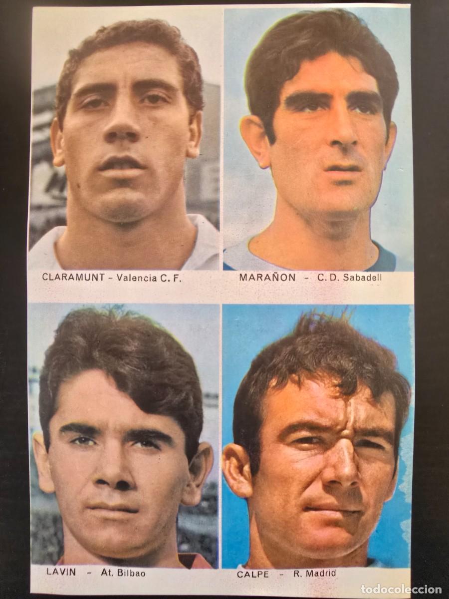 Cromos de F&uacute;tbol: Lamina Cromos Futbol.Claramunt.Valencia Mara&ntilde;on.Sabadell Lavin.Bilbao Calpe.R.Madrid.Graficas Bergas