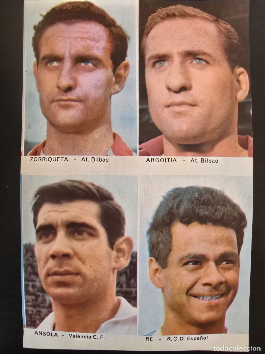 Cromos de F&uacute;tbol: Lamina Cromos Futbol.Zorriqueta.Argoitia.Bilbao Ansola.Valencia Re.Espa&ntilde;ol.Graficas Bergas