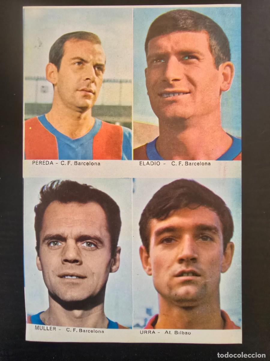 Cromos de F&uacute;tbol: Lamina Cromos Futbol.Pereda.Eladio.Muller.Barcelona Urra.Bilbao.Graficas Bergas