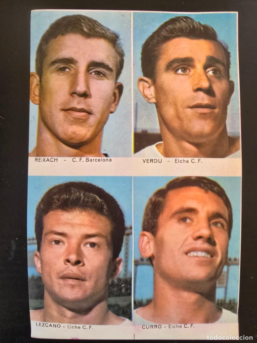 Cromos de F&uacute;tbol: Lamina Cromos Futbol.Reixach.Barcelona Verdu.Lezcano.Curro.Elche.Graficas Bergas