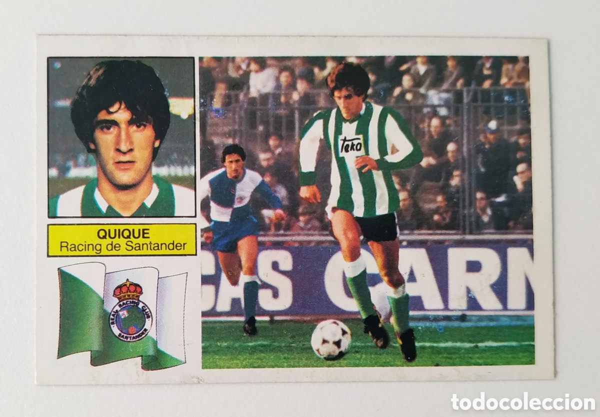 Cromos de F&uacute;tbol: Quique, Racing de Santander versi&oacute;n rayas 82/83