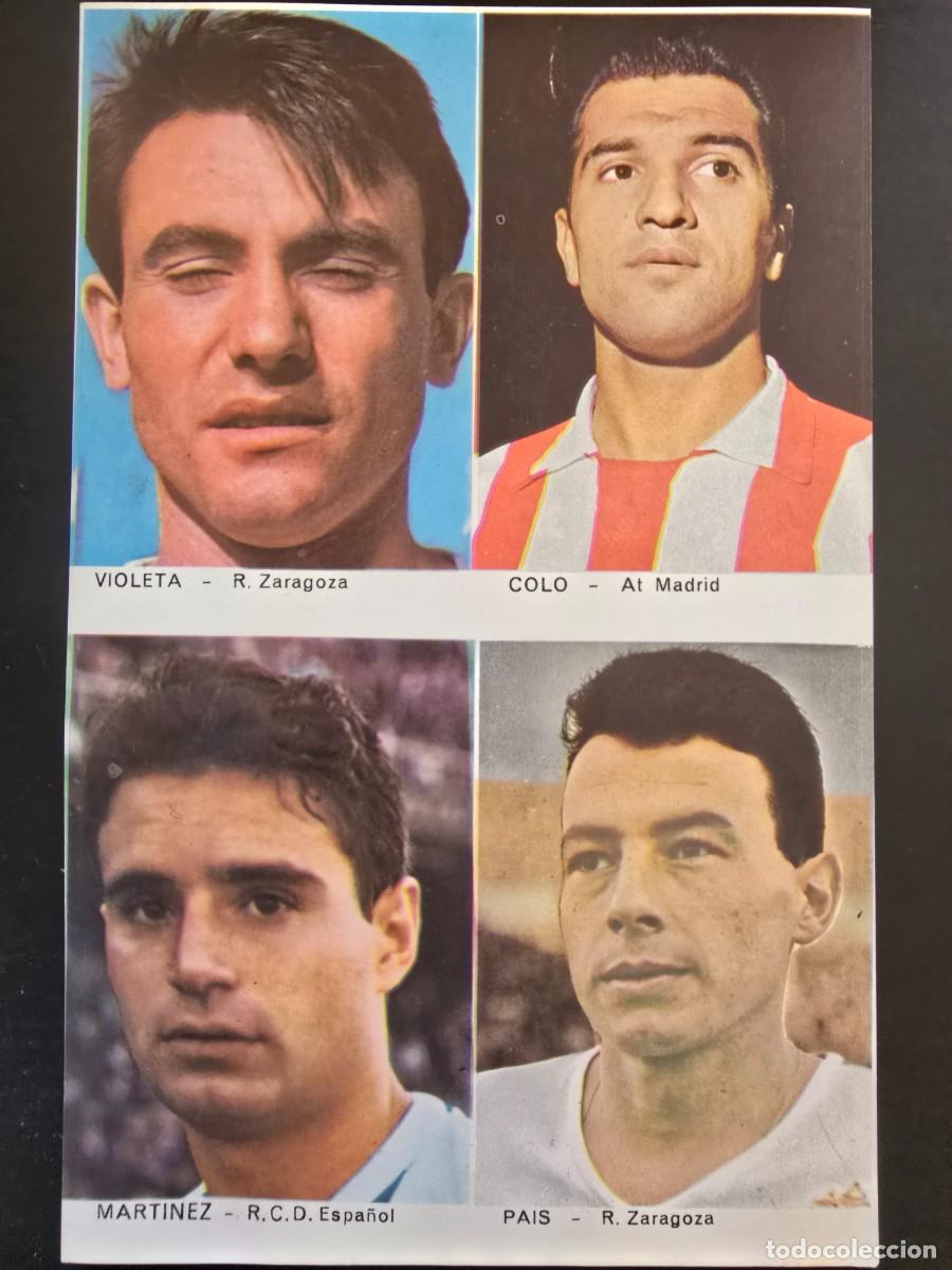 Cromos de F&uacute;tbol: Lamina Cromos Futbol.Violeta.Zaragoza Colo.At.Madrid Martinez.Espa&ntilde;ol Pais.Zaragoza.Graficas Bergas