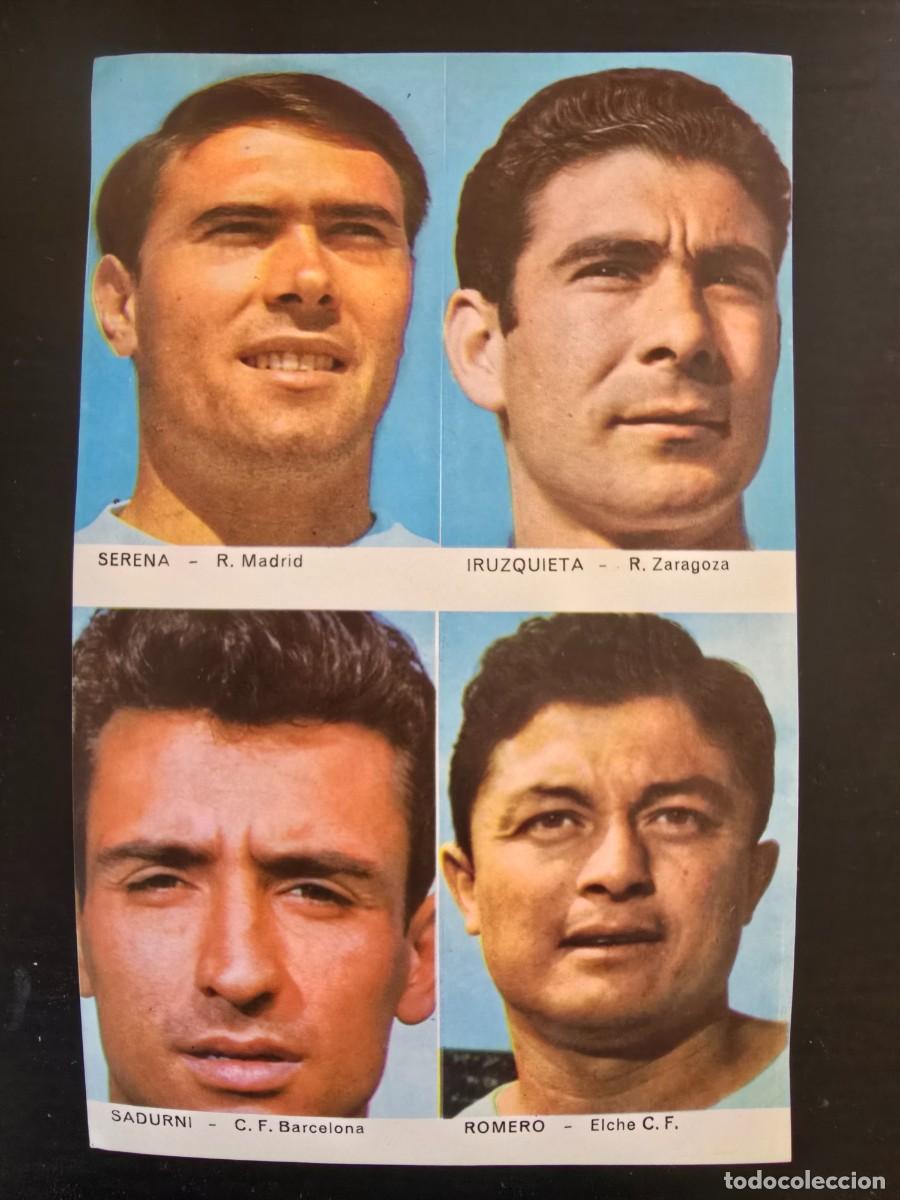 Cromos de F&uacute;tbol: Lamina Cromos Futbol.Serena.R.Madrid Iruzquieta.Bilbao Sadurni.Barcelona Romero.Val.Graficas Bergas