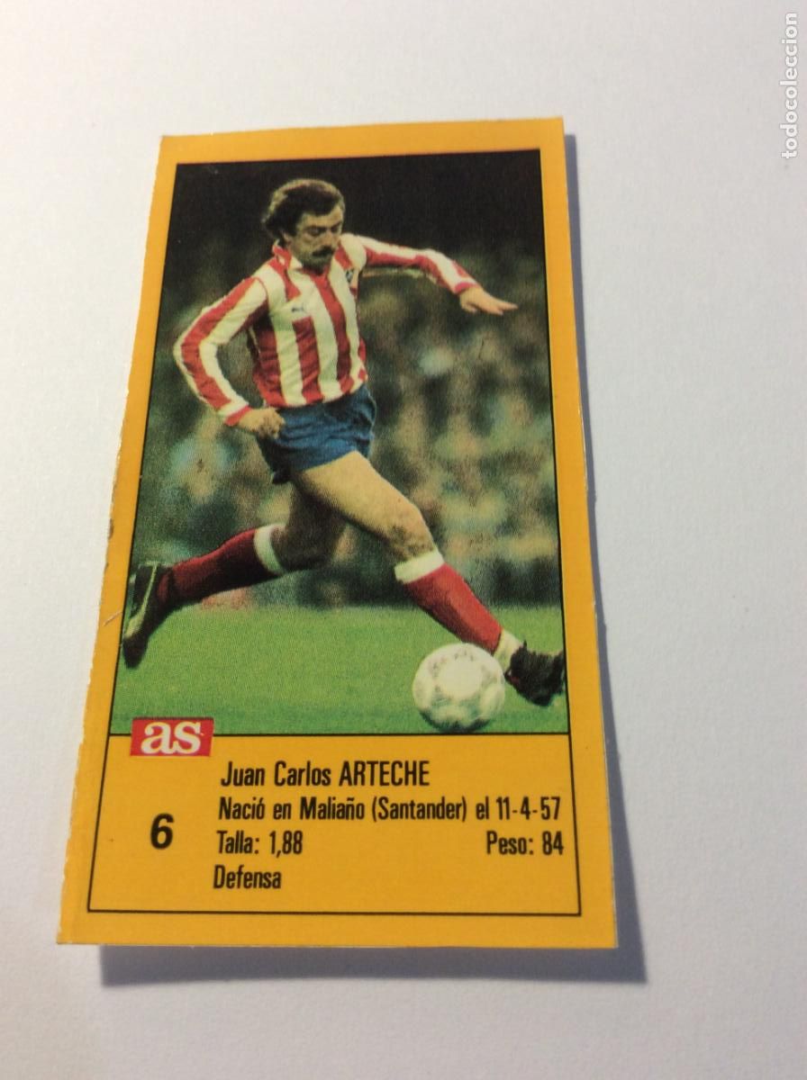 Cromos de F&uacute;tbol: 6 Arteche Atl&eacute;tico de Madrid LOS ASES DE LA LIGA 87-88 de AS