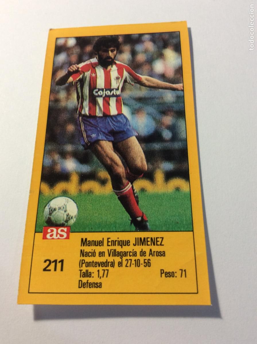 Figurine di Calcio: 211 Jim&eacute;nez Sporting Gij&oacute;n LOS ASES DE LA LIGA 87-88 de AS