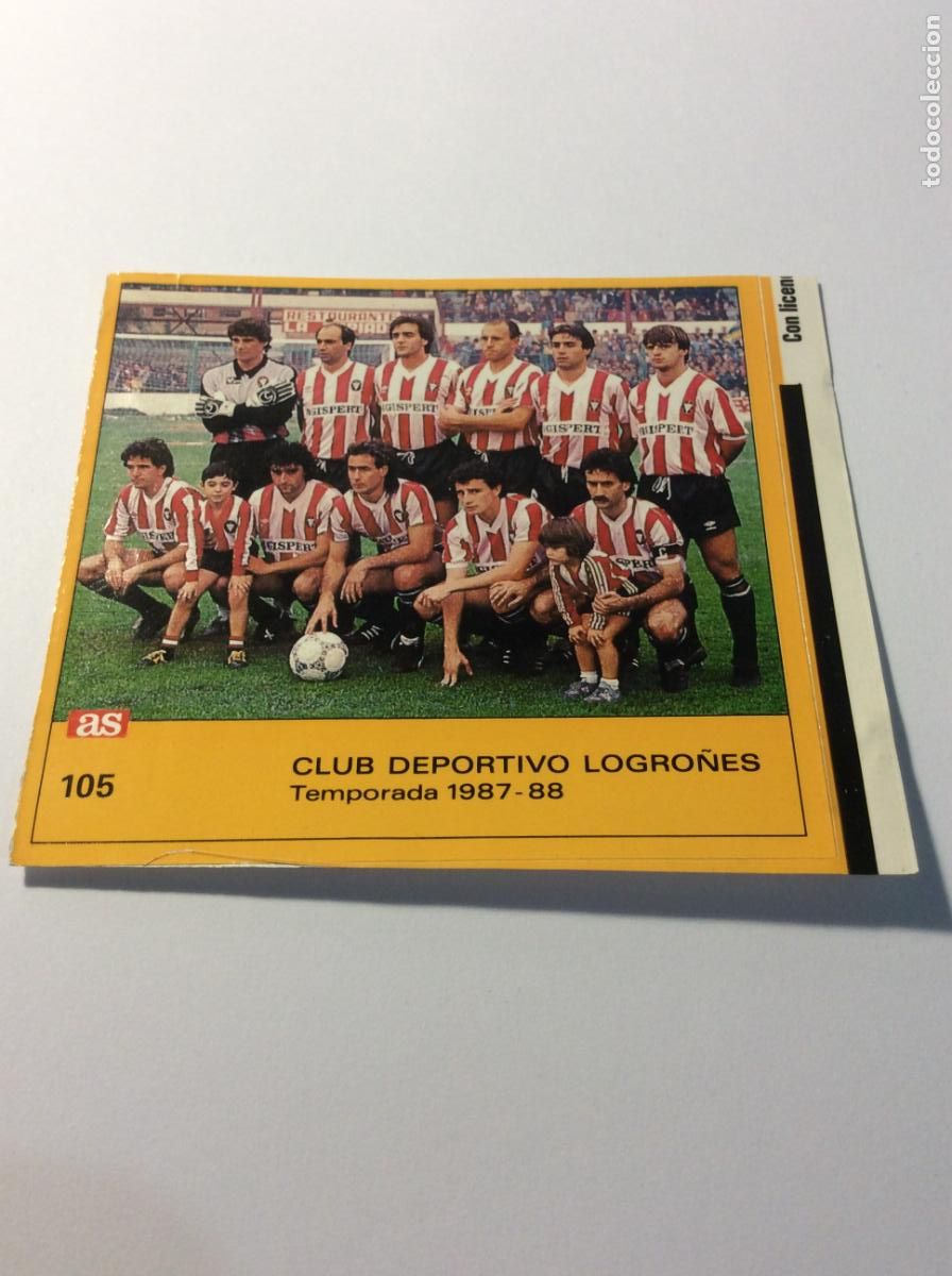 Cromos de F&uacute;tbol: 105 Equipo CD Logro&ntilde;&eacute;s LOS ASES DE LA LIGA 87-88 de AS