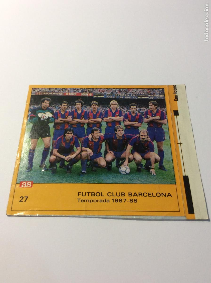 Cromos de F&uacute;tbol: 27 Equipo FC Barcelona LOS ASES DE LA LIGA 87-88 de AS