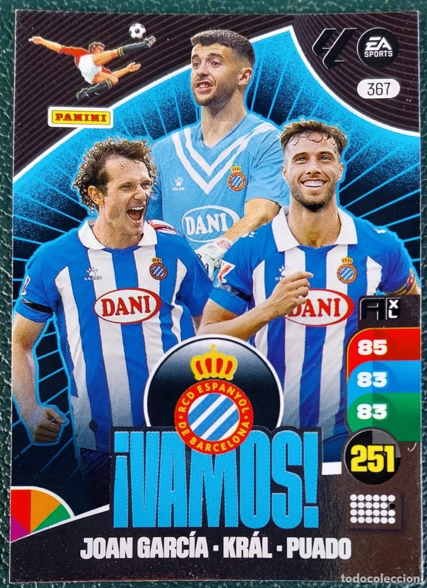 Fu&szlig;ball-Sticker: 367 JOAN GARCIA/KRAL/PUADO VAMOS RCD ESPANYOL FICHAS ALBUM ADRENALYN XL 2024 2025 24 25