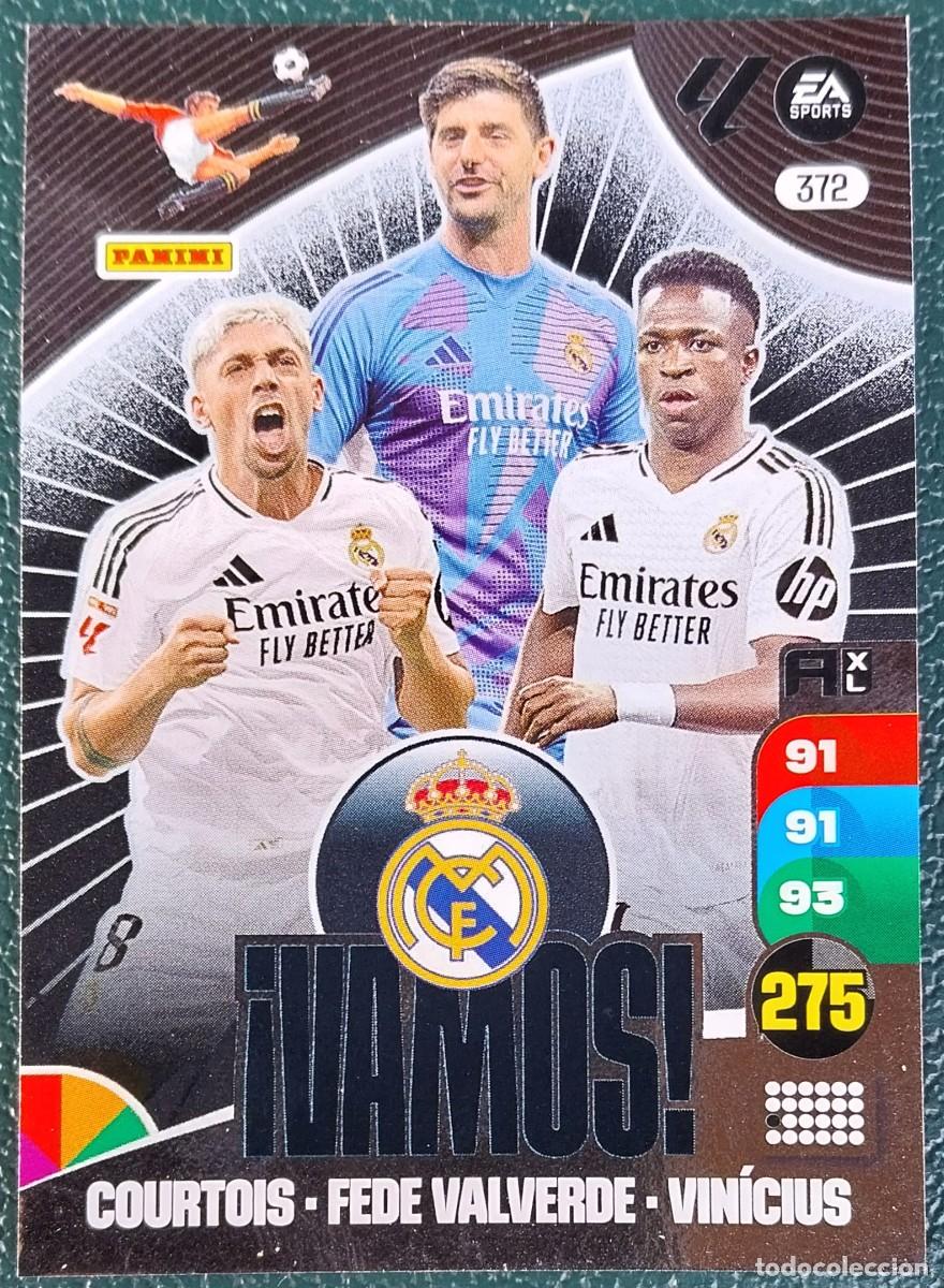 Cromos de F&uacute;tbol: 372 COURTOIS / FEDE VALVERDE / VINICIUS VAMOS REAL MADRID FICHAS ALBUM ADRENALYN XL 2024 2025 24 25