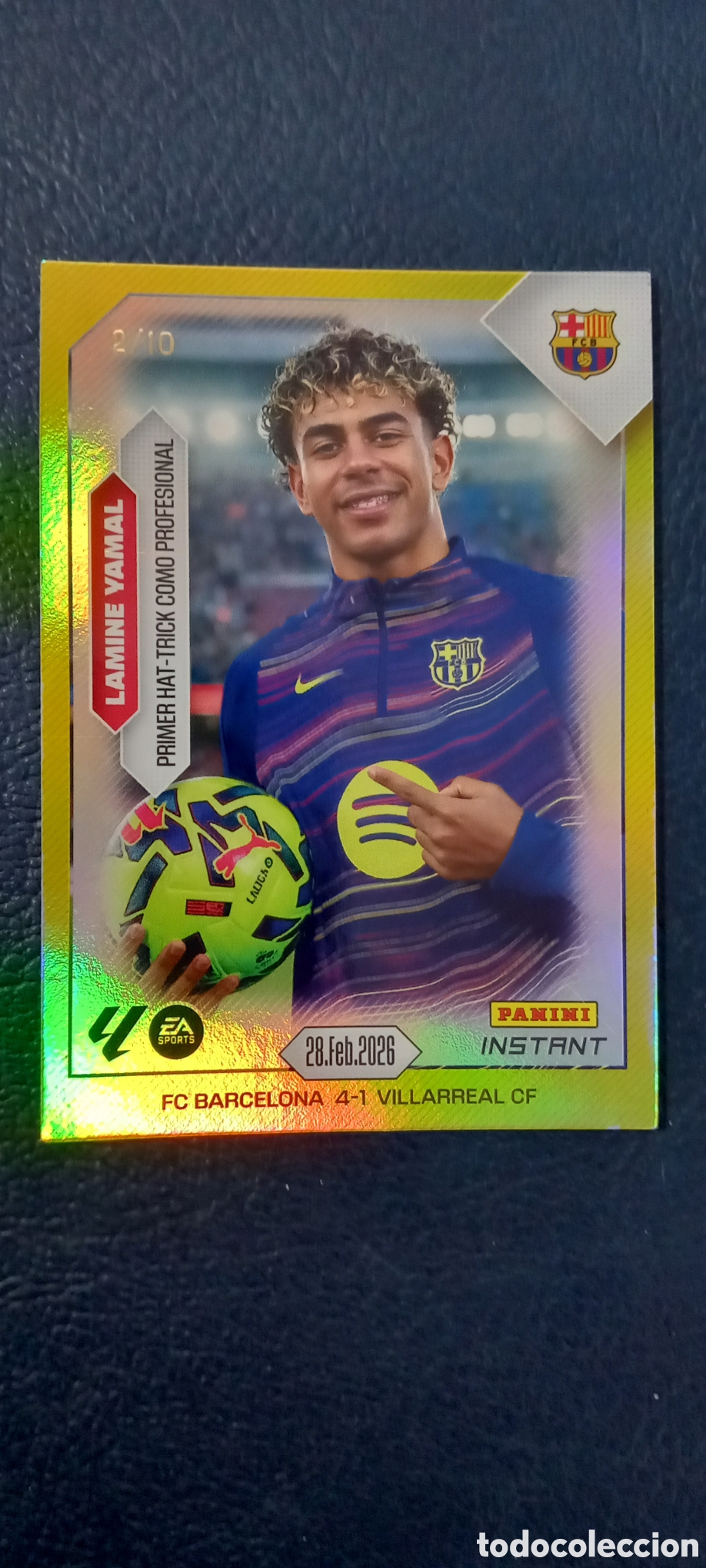 Cromos de F&uacute;tbol: LAMINE YAMAL PANINI INSTANT GOLD PARALELA &rdquo;2/10&rdquo;