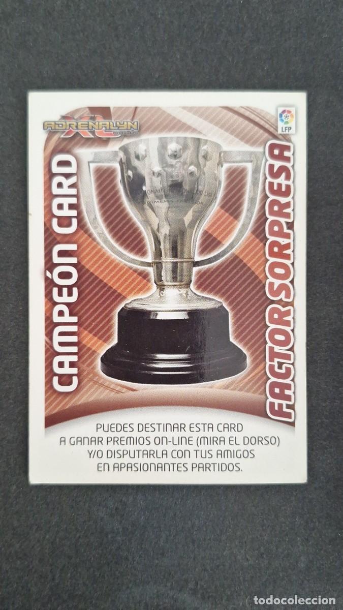 Cromos de F&uacute;tbol: L2 CAMPEON CARD FACTOR SORPRESA PANINI ADRENALYN XL LIGA 2011/2012 11 12