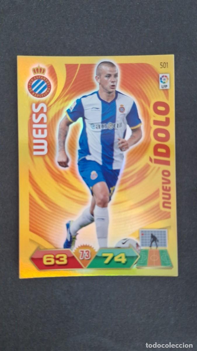 Cromos de F&uacute;tbol: L2 WEISS R. C. D. ESPA&Ntilde;OL 501 NUEVO IDOLO PANINI ADRENALYN XL LIGA 2011/2012 11 12