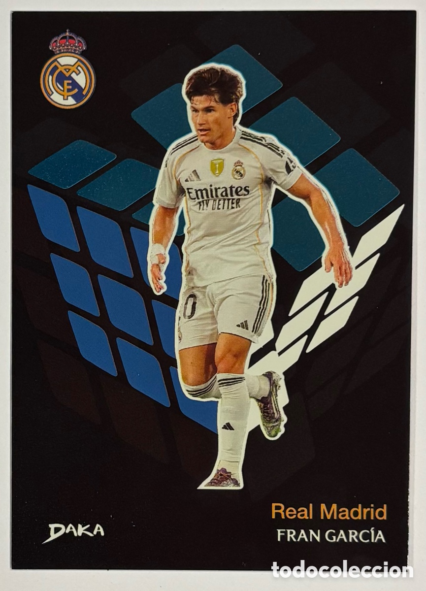 Cromos de F&uacute;tbol: FRAN GARC&Iacute;A. CARTA CARTA DAKA TOP AUDIENCE REAL MADRID 2025/26 PARALELA NUMERADA 55/149.