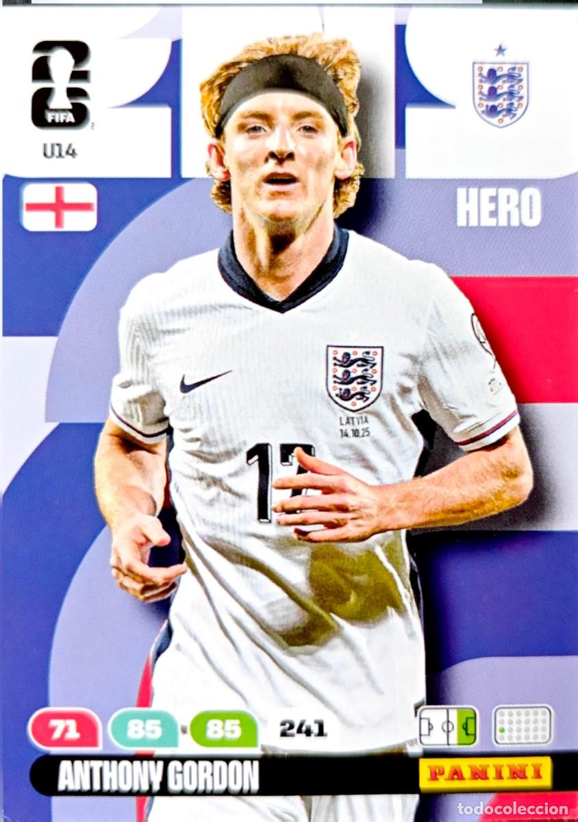 Cartes &agrave; collectionner de Football: U14 Anthony Gordon - Inglaterra - UPGRADE UPDATE - PANINI Adrenalyn FIFA World Cup 2026