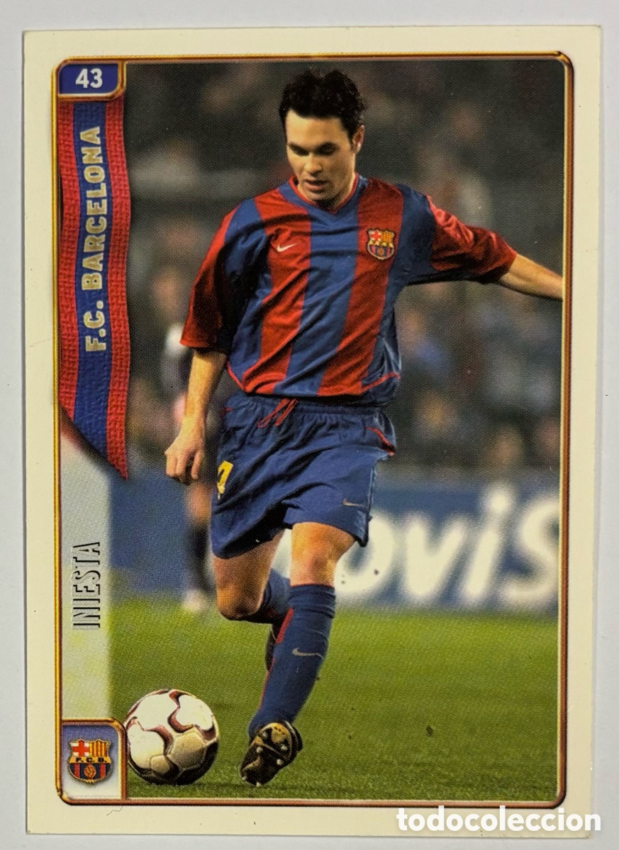Cromos de Futebol: ANDR&Eacute;S INIESTA (F.C. BARCELONA). CARTA LAS FICHAS DE LA LIGA 2005. MUNDI CROMO N&deg; 43.