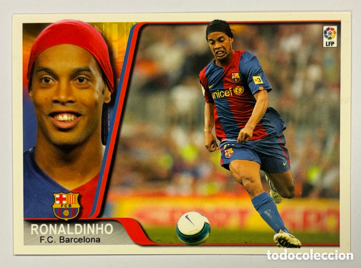 Cromos de F&uacute;tbol: RONALDINHO (F.C. BARCELONA). CARTA N&deg; 34 TEMPORADA 2007/08 EDICIONES ESTADIO.