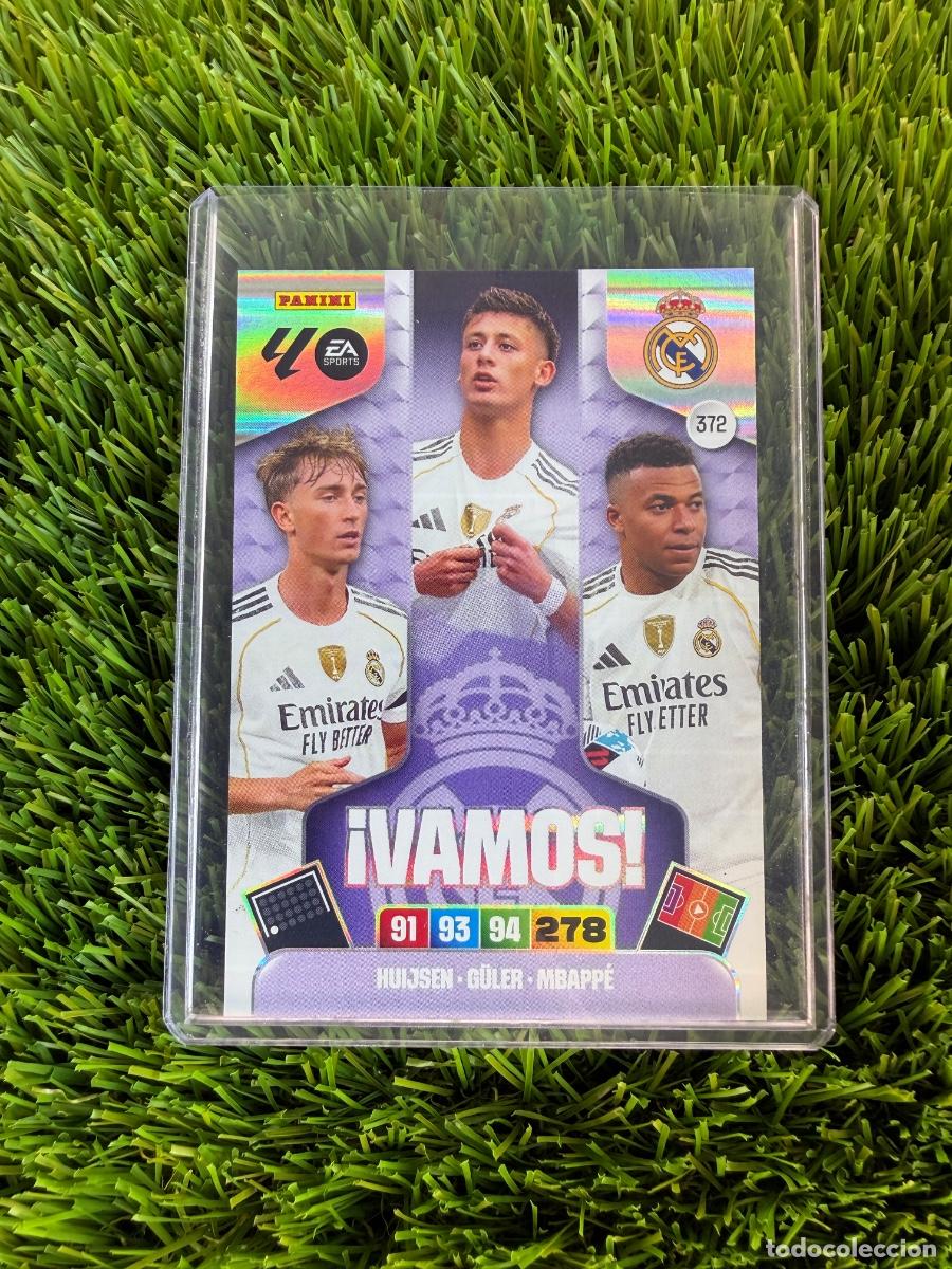 Figurine di Calcio: N&ordm; 372 Huijsen - G&uuml;ler - Mbapp&eacute; &iexcl;Vamos! Real Madrid CF Adrenalyn XL 25 26