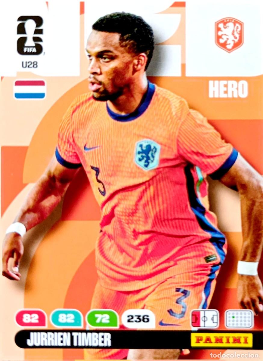 Cromos de F&uacute;tbol: U28 Jurrien Timber - Paises Bajos - UPGRADE UPDATE - PANINI Adrenalyn FIFA World Cup 2026