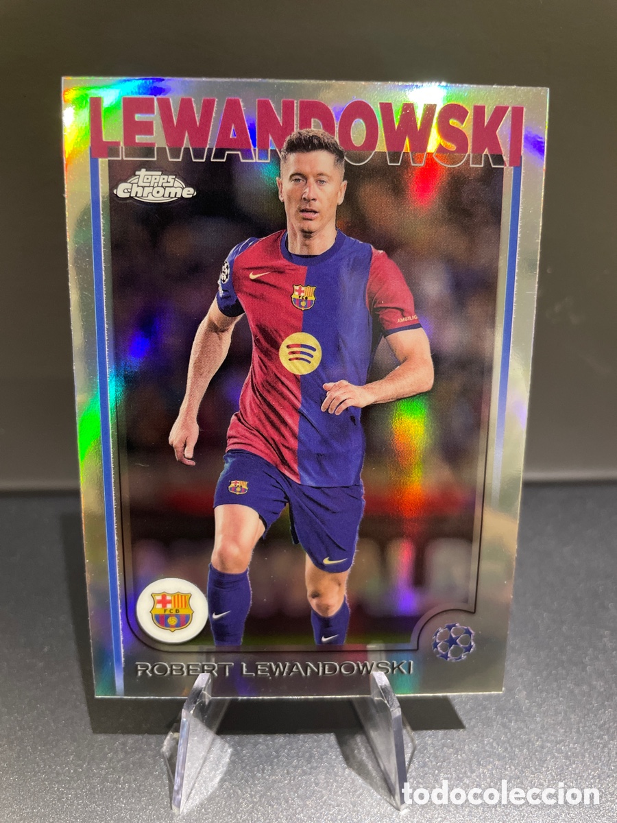 Cartes &agrave; collectionner de Football: Lewandowski 200 Refractor Topps Chrome 2024-25 FC Barcelona