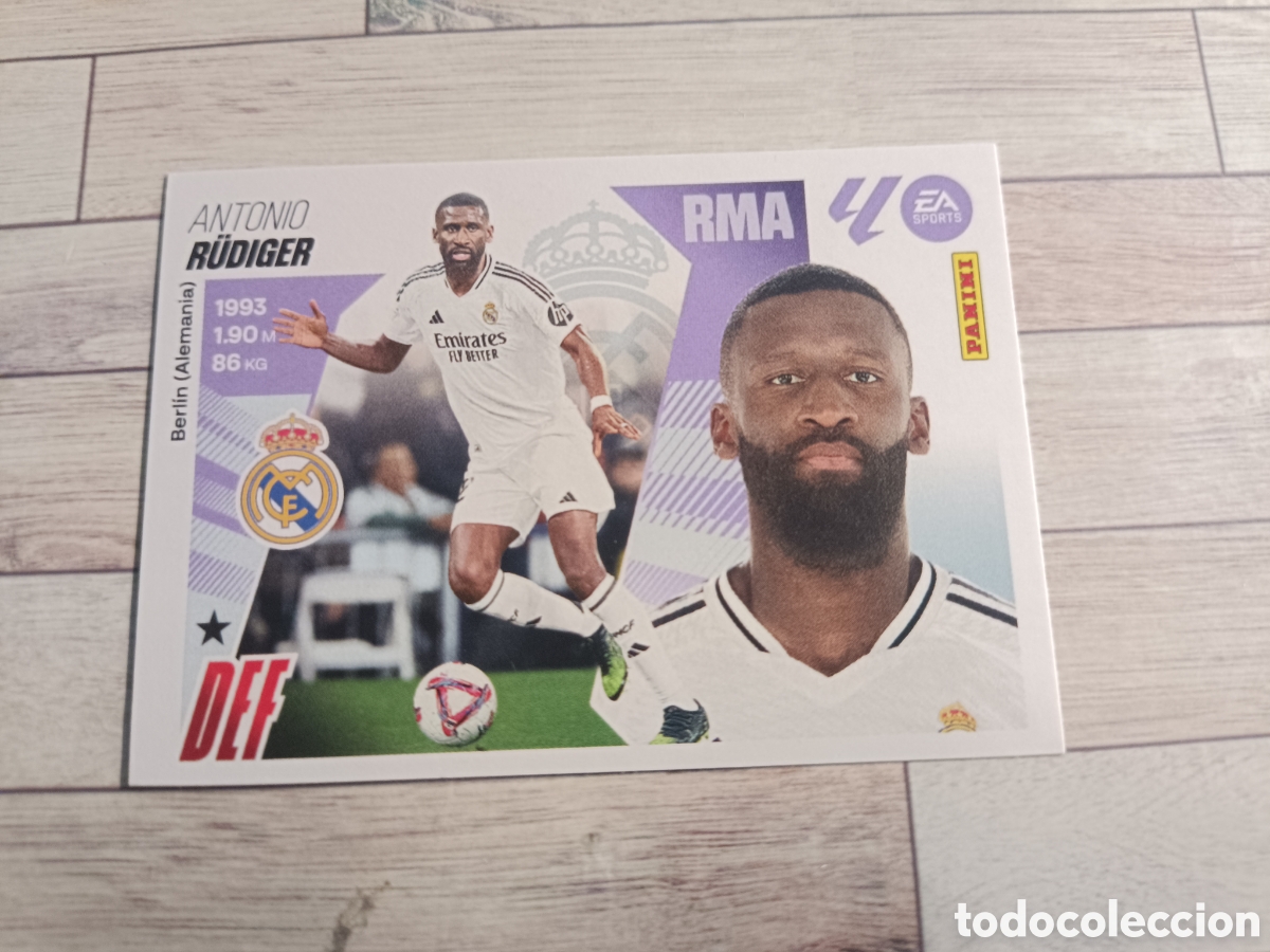 Cromos de F&uacute;tbol: 7 RUDIGER REAL MADRID LIGA ESTE 2025 2026 PANINI 25 26 SIN PEGAR
