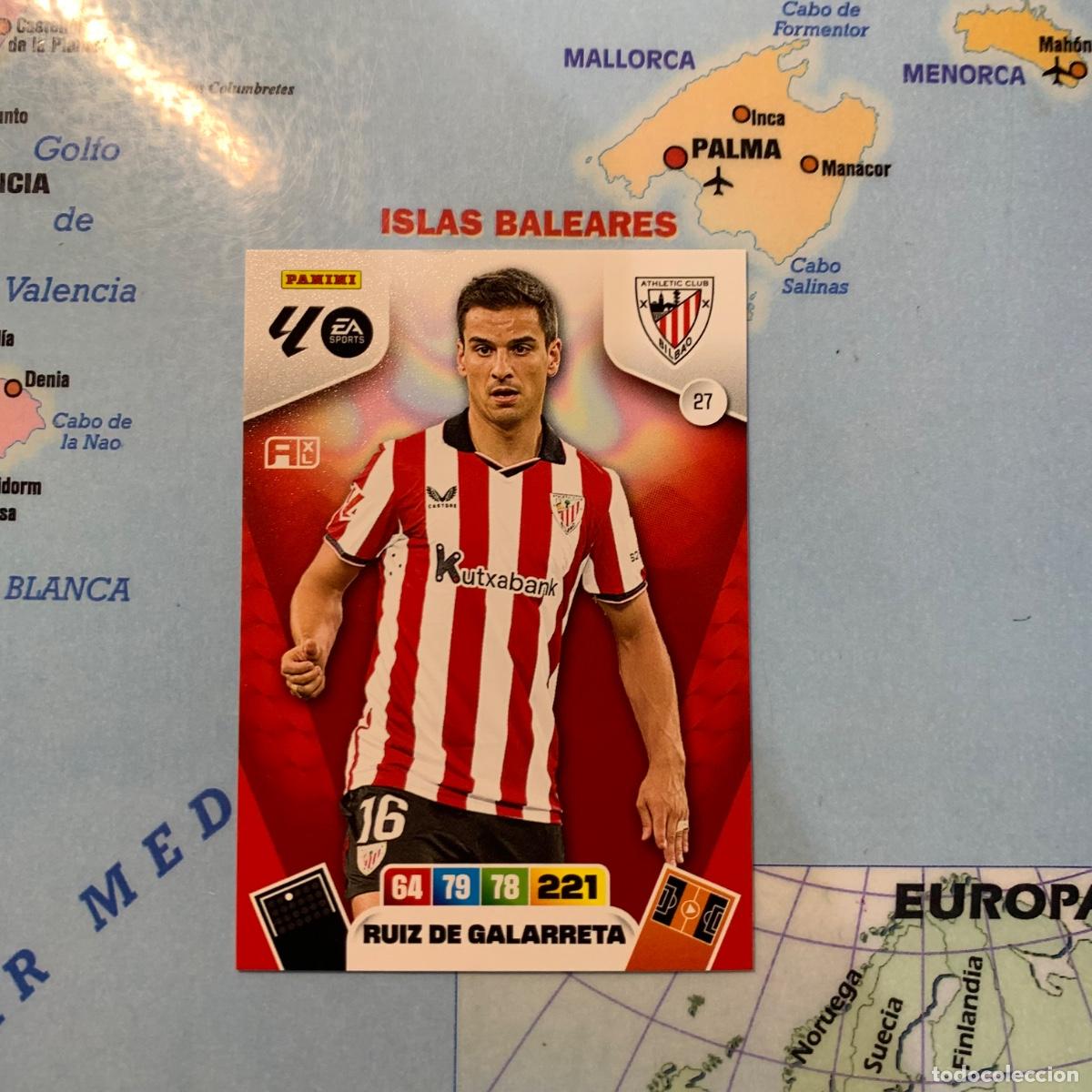 Football Stickers: Ruiz de Galarreta n&uacute;mero 27 del Athletic de Bilbao cromo adrenalyn XL 25-26 2025-2026