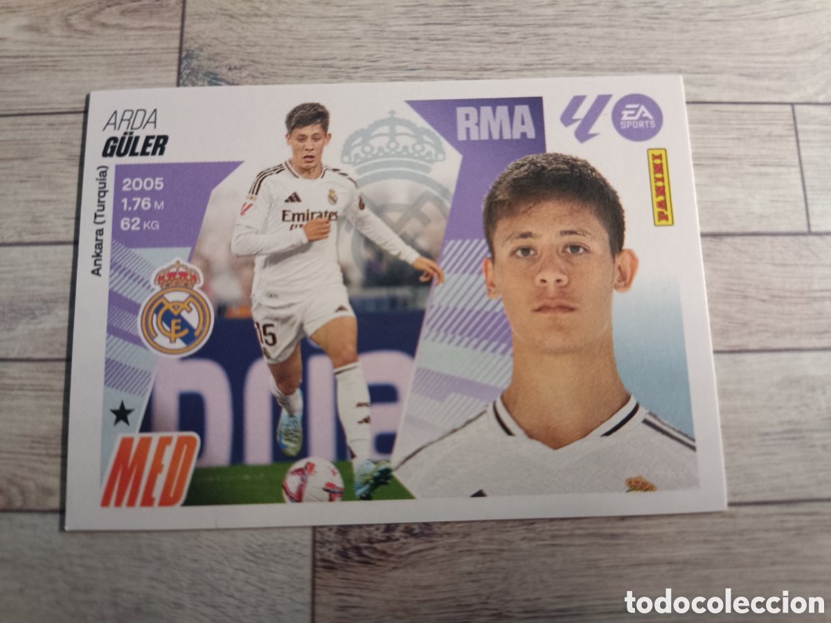 Football Stickers: 16 ARDA GULER REAL MADRID LIGA ESTE 2025 2026 PANINI 25 26 SIN PEGAR