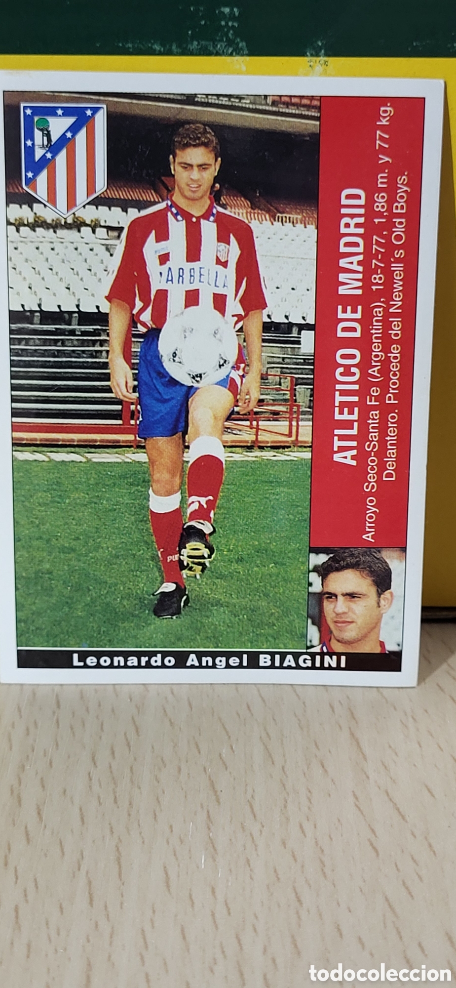 Cromos de F&uacute;tbol: LEONARDO ANGEL BIAGINI ATLETICO DE MADRID LIGA 95 96 DE FUTBOL PROFESIONAL PANINI