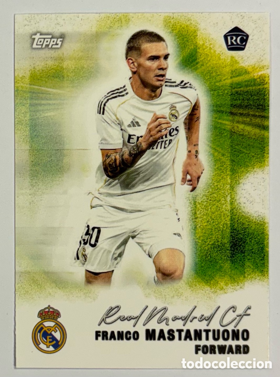 Cromos de F&uacute;tbol: FABIO MASTUQNTONO (REAL MADRID). CARTA TOPPS REAL MADRID TEMPORADA 2025/26. ROOKIE CARD.