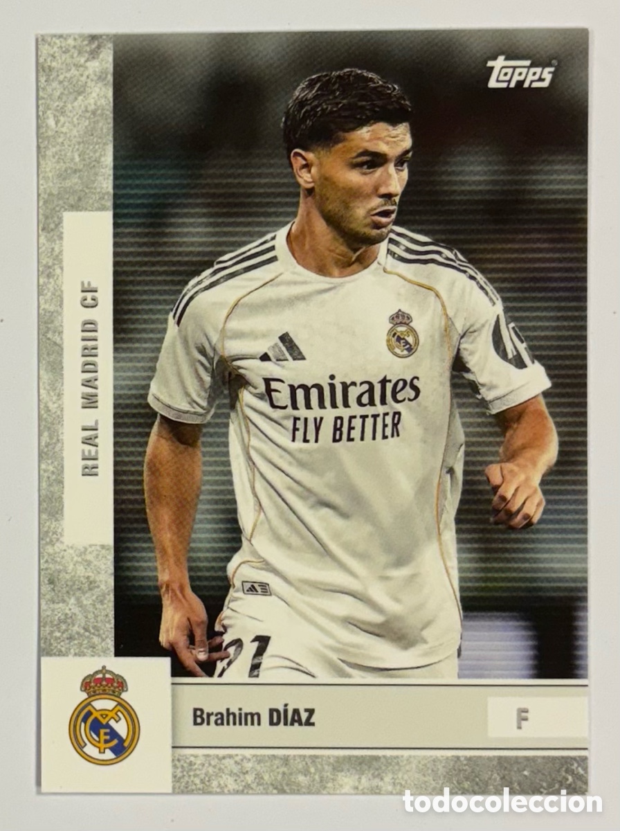 Cromos de F&uacute;tbol: BRAHIM D&Iacute;AZ (REAL MADRID). CARTA TOPPS REAL MADRID TEMPORADA 2025/26..