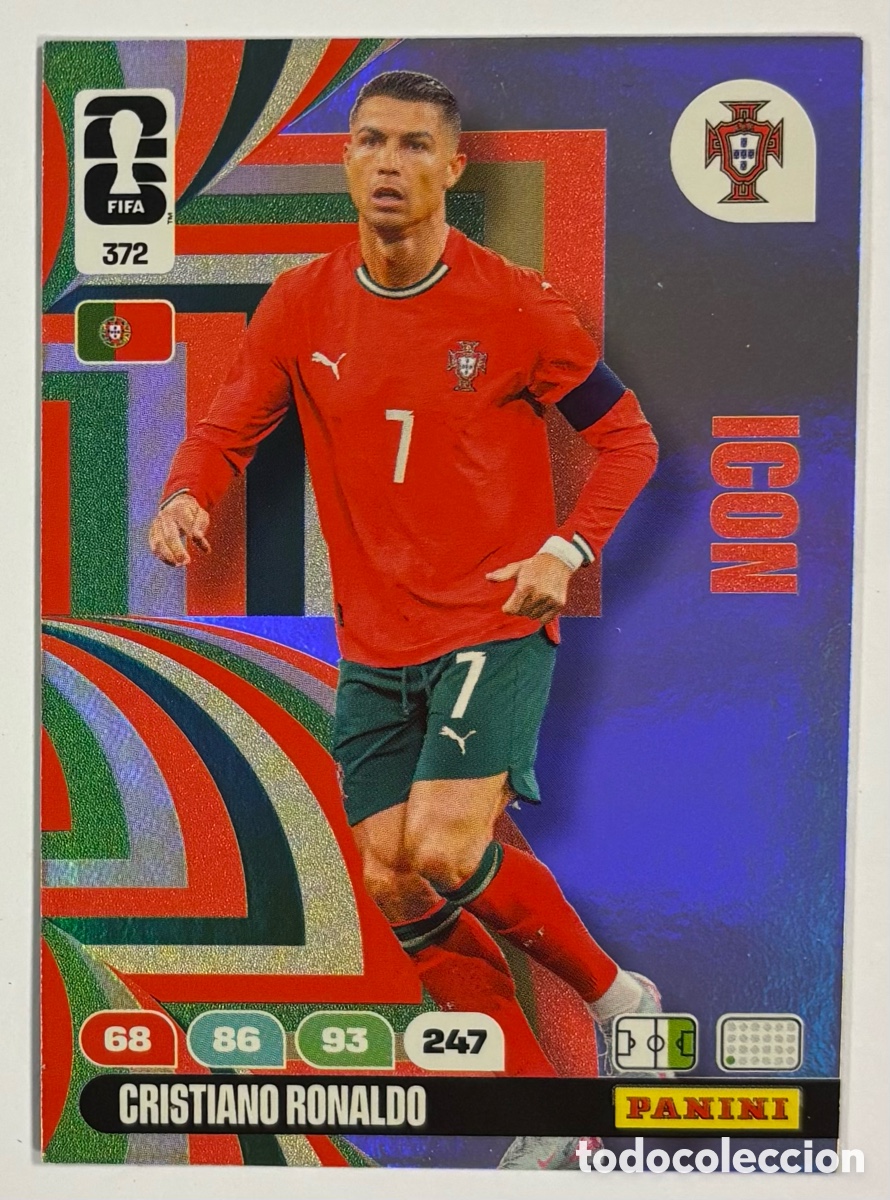 Cromos de F&uacute;tbol: CRISTIANO RONALDO (PORTUGAL) ICON. CARTA MUNDIAL 2026 PANINI. ICON.