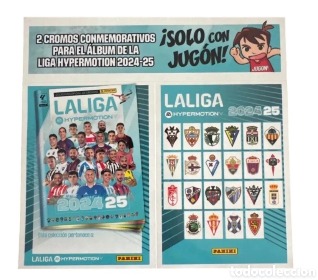 Cromos de F&uacute;tbol: LIGA HYPERMOTION 2024 2025: 2 CROMOS CONMEMORATIVOS + 8 CROMOS ACTUALIZACION JUGON 213