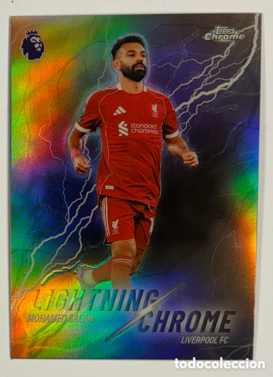 Cromos de F&uacute;tbol: MOHAMMED SALAH (LIVERPOOL) LIGHTNING CHROME CARTA TOPPS PREMIER LEAGUE 2025/26.