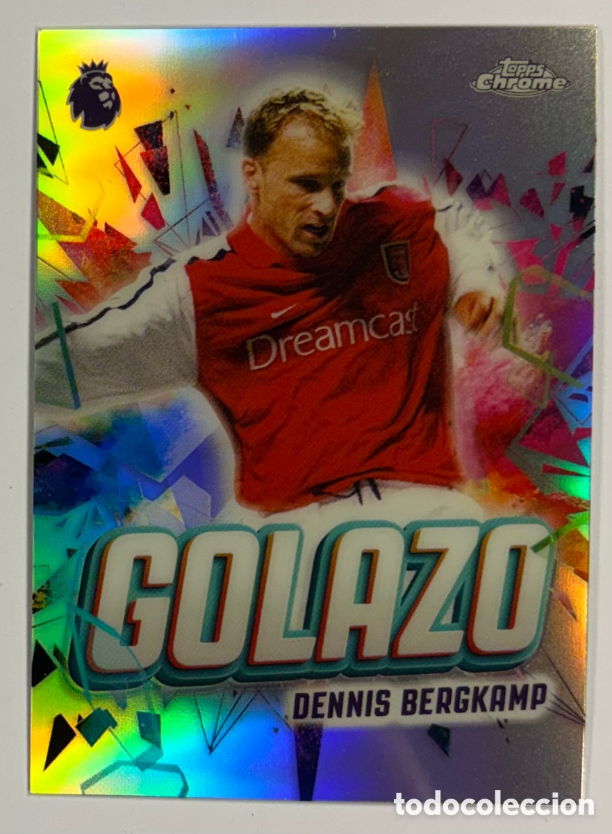Cromos de F&uacute;tbol: DENNIS BERGKAMP (ARSENAL) GOLAZO. CARTA REFRACTOR TOPPS PREMIER LEAGUE 2025/26.