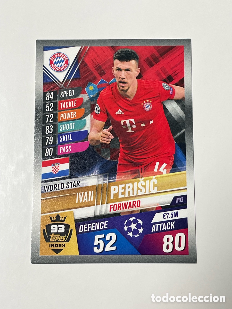 Cromos de F&uacute;tbol: Ivan Peri&scaron;ić Bayern Munich Topps Match Attax 2019/20 #W93