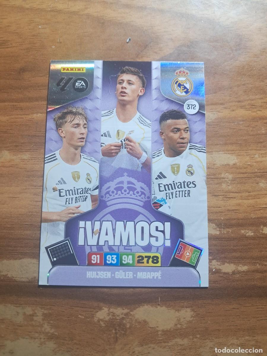 Cromos de F&uacute;tbol: CARD ADRENALYN TEMPORADA 25/26: VAMOS REAL MADRID (HUIJSEN, G&Uuml;LER, MBAPP&Eacute;, N&deg; 372