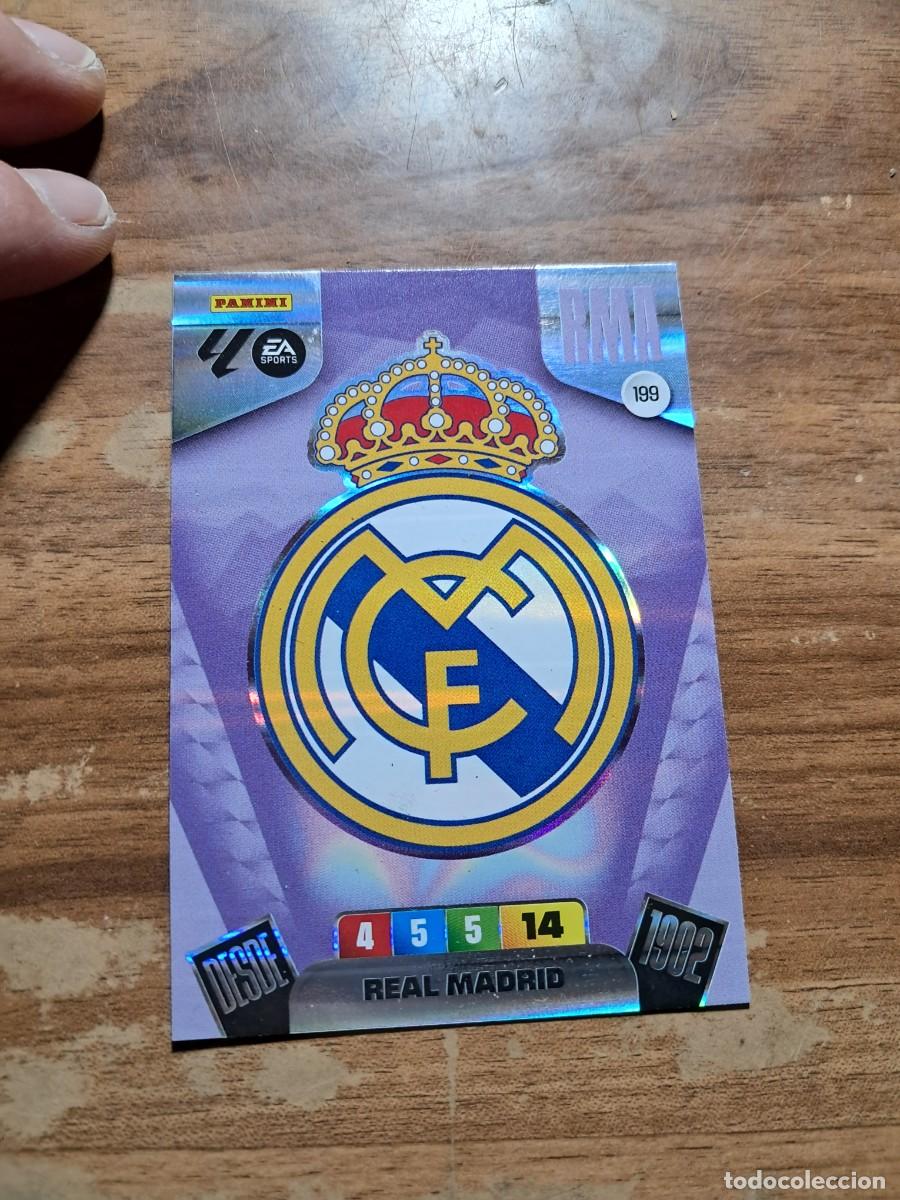 Cromos de F&uacute;tbol: CARD ADRENALYN TEMPORADA 25/26: ESCUDO REAL MADRID, N&deg; 199
