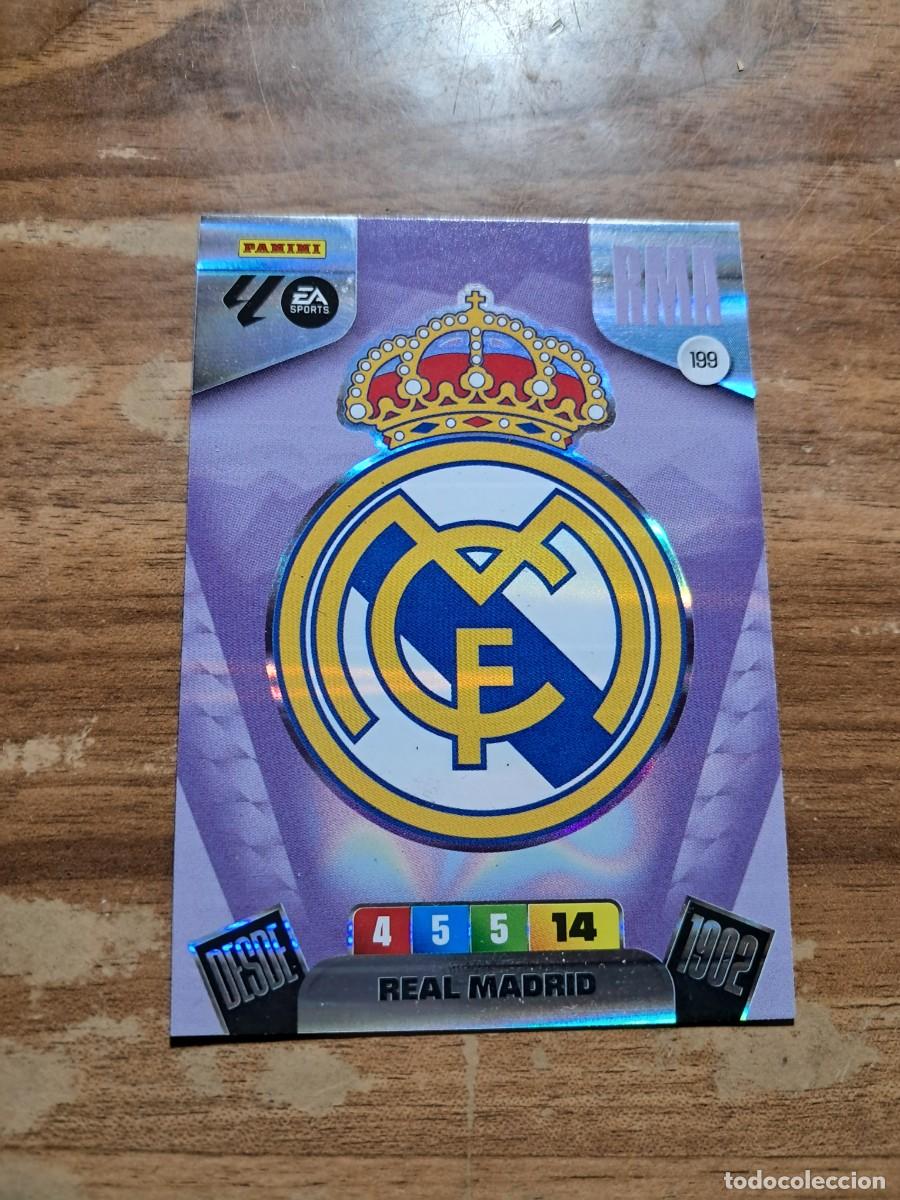 Cromos de F&uacute;tbol: CARD ADRENALYN TEMPORADA 25/26: ESCUDO REAL MADRID, N&deg; 199
