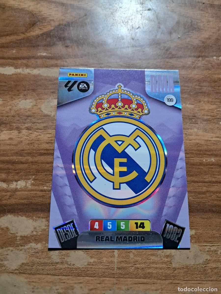 Cromos de F&uacute;tbol: CARD ADRENALYN TEMPORADA 25/26: ESCUDO REAL MADRID, N&deg; 199